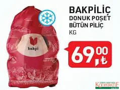 BAKPİLİÇ DONUK POŞET BÜTÜN PİLİÇ/TAVUK KG